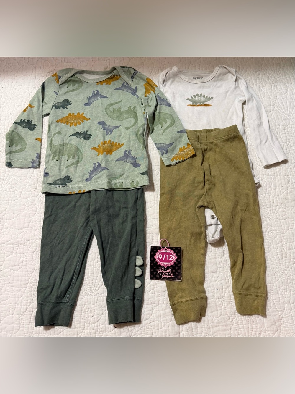 Dinosaur Long Sleeve & Pants Set - Green/Olive